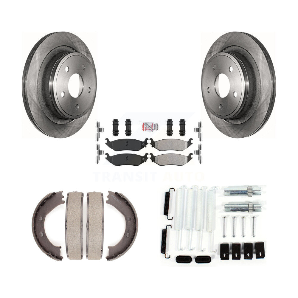 Rotors à disque arrière, patins semi-métalliques, chaussures de stationnement et Kit de quincaillerie pour Dodge Ra