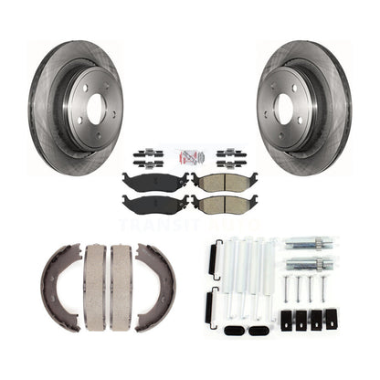 Rotors à disque arrière, patins semi-métalliques, chaussures de stationnement et Kit de quincaillerie pour Dodge Ra