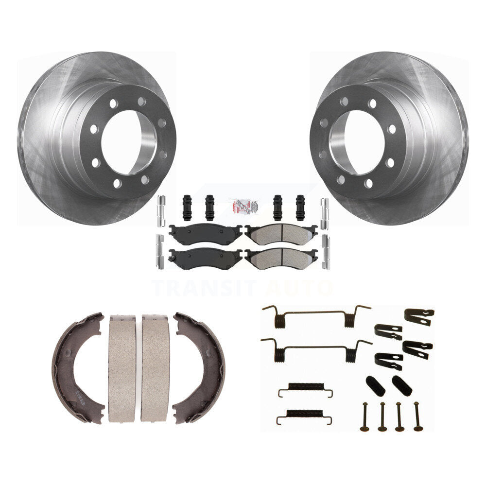 Rotors à disque arrière, patins semi-métalliques, chaussures de stationnement et Kit de quincaillerie pour Dodge Ra