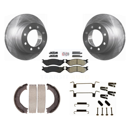 Rotors à disque arrière, patins semi-métalliques, chaussures de stationnement et Kit de quincaillerie pour Dodge Ra