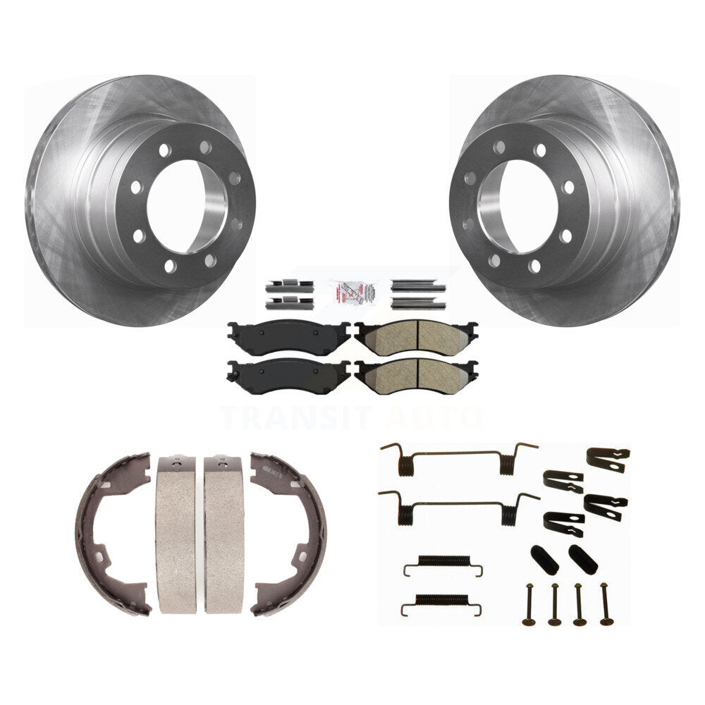 Rotors à disque arrière, patins semi-métalliques, chaussures de stationnement et Kit de quincaillerie pour Dodge Ra