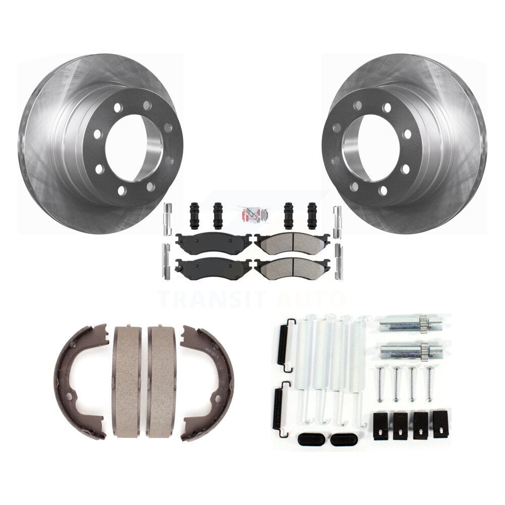 Rotors à disque arrière plaquettes semi-métalliques chaussures de frein de stationnement et Kit de matériel pour
