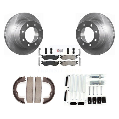 Rotors à disque arrière plaquettes semi-métalliques chaussures de frein de stationnement et Kit de matériel pour