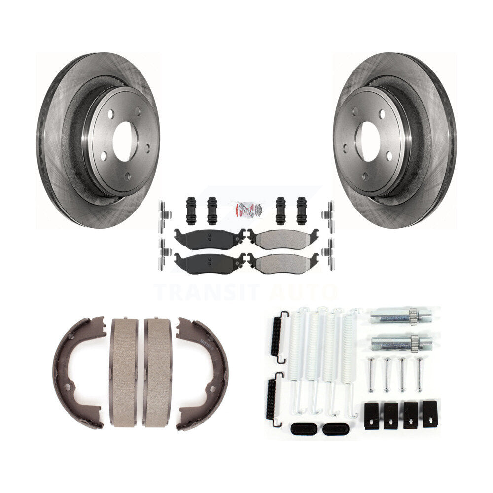 Rotors à disque arrière, patins semi-métalliques, chaussures de stationnement et Kit de quincaillerie pour Ram 1500