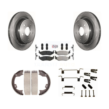Rotors à disque arrière plaquettes semi-métalliques chaussures de frein de stationnement et Kit de matériel pour