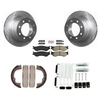 Rotors à disque arrière plaquettes semi-métalliques chaussures de frein de stationnement et Kit de matériel pour