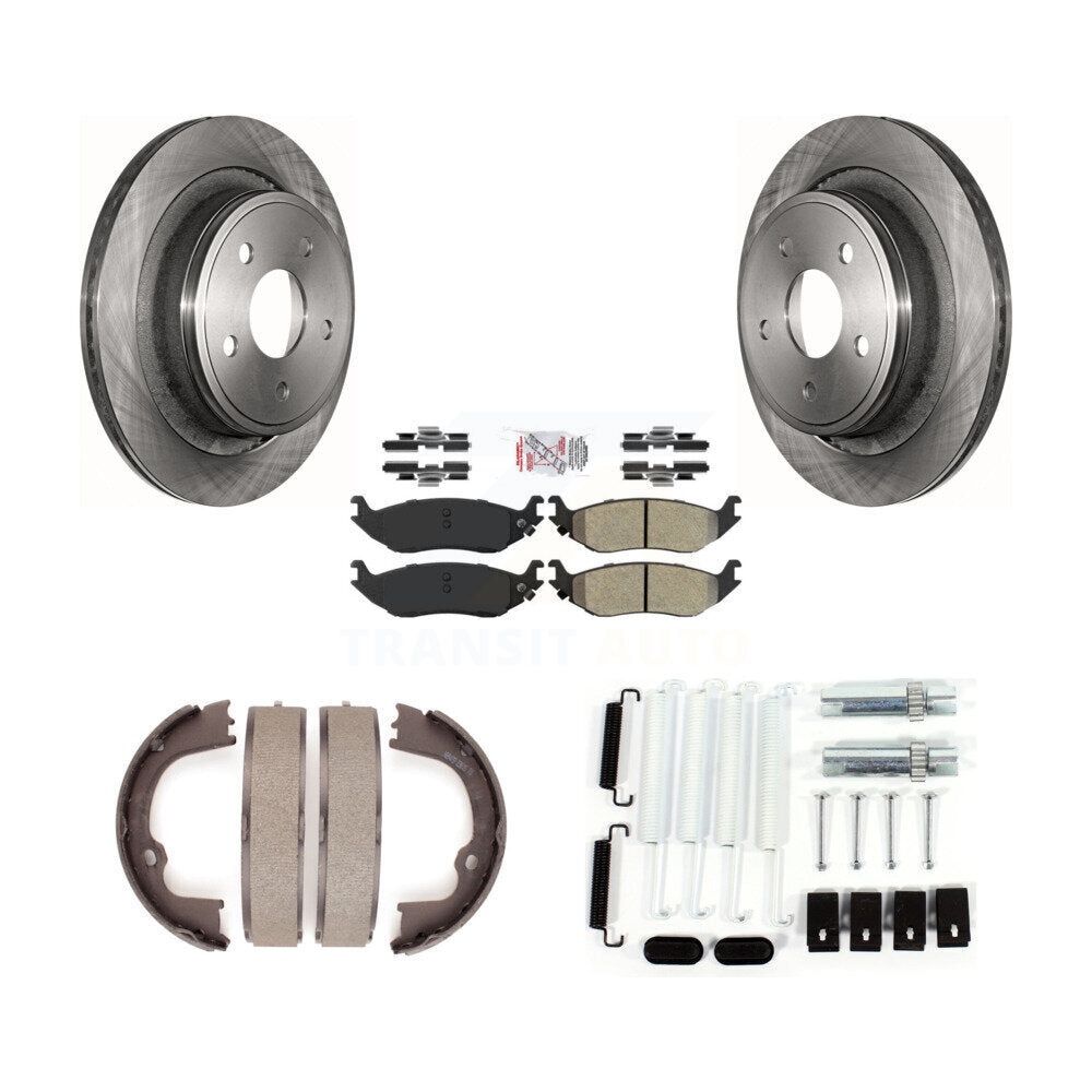 Rotors à disque arrière, patins semi-métalliques, chaussures de stationnement et Kit de quincaillerie pour Ram 1500