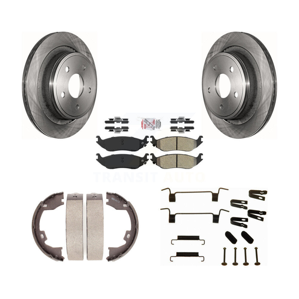 Rotors à disque arrière plaquettes semi-métalliques chaussures de frein de stationnement et Kit de matériel pour
