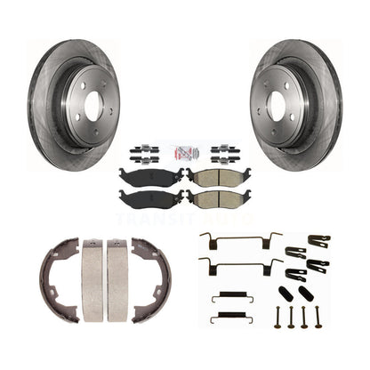 Rotors à disque arrière plaquettes semi-métalliques chaussures de frein de stationnement et Kit de matériel pour