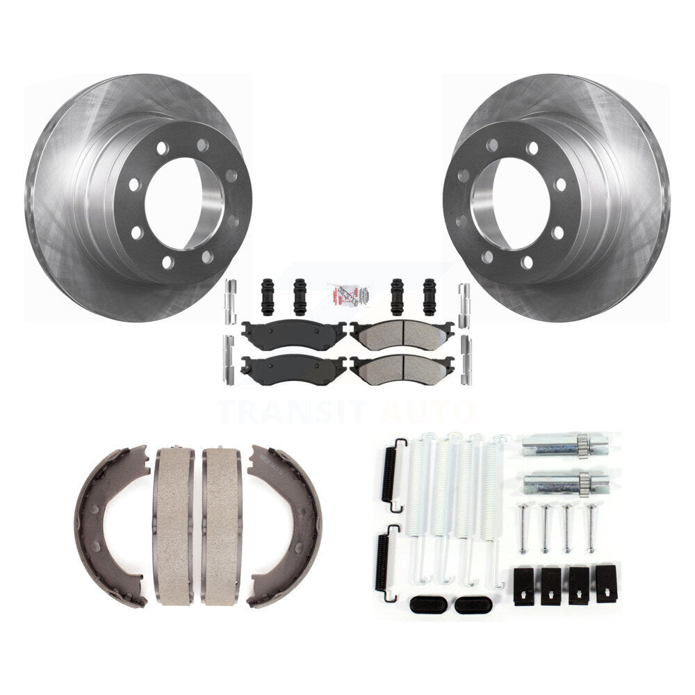 Rotors à disque arrière plaquettes semi-métalliques chaussures de frein de stationnement et Kit de matériel pour