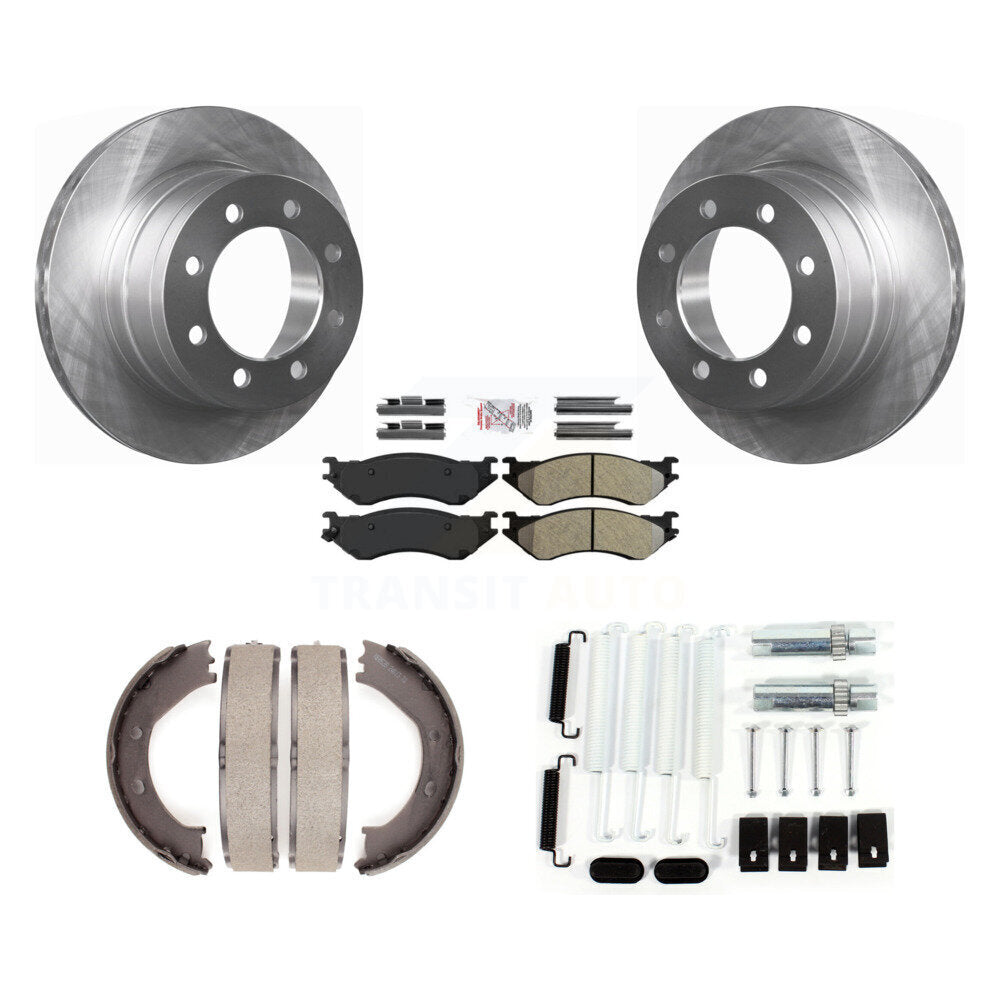 Rotors à disque arrière plaquettes semi-métalliques chaussures de frein de stationnement et Kit de matériel pour