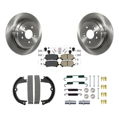 Rotors de disque arrière, plaquettes en céramique, chaussures de frein de stationnement et Kit de matériel pour Honda Pilo