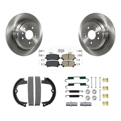 Rotors de disque arrière, plaquettes en céramique, chaussures de frein de stationnement et Kit de matériel pour Honda Pilo