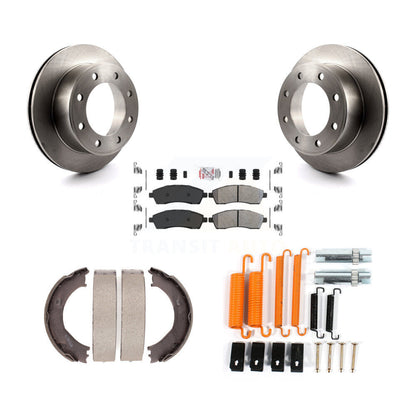 Rotors à disque arrière, patins semi-métalliques, chaussures de stationnement et Kit de quincaillerie pour Ford F-350