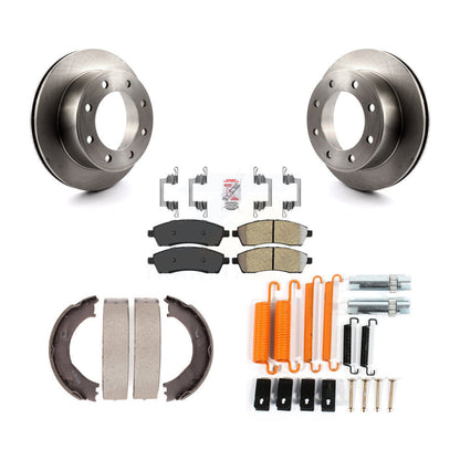 Rotors à disque arrière, patins semi-métalliques, chaussures de stationnement et Kit de quincaillerie pour Ford F-350