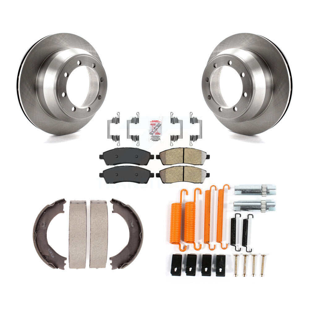 Rotors à disque arrière plaquettes semi-métalliques chaussures de frein de stationnement et Kit de matériel pour