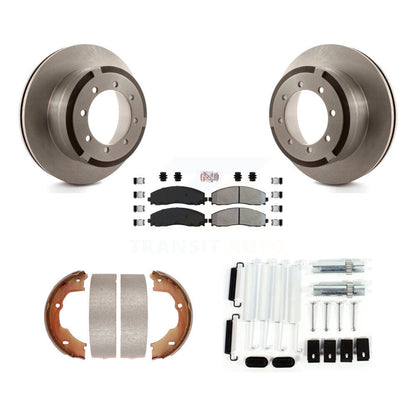 Rotors à disque arrière plaquettes semi-métalliques chaussures de frein de stationnement et Kit de matériel pour