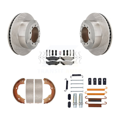 Rotors à disque arrière, patins semi-métalliques, chaussures de stationnement et Kit de quincaillerie pour Ford F-450