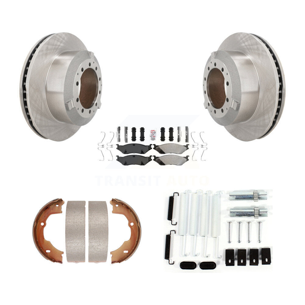 Rotors à disque arrière plaquettes semi-métalliques chaussures de frein de stationnement et Kit de matériel pour