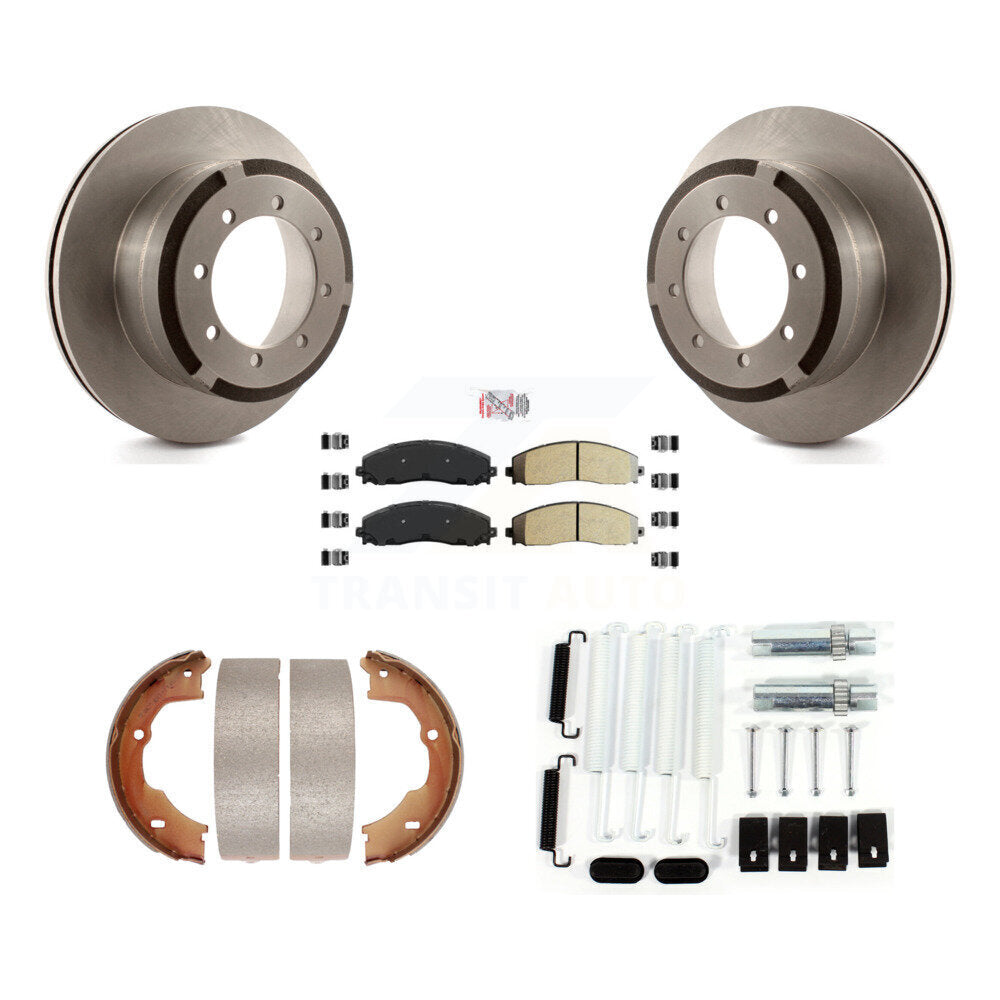 Rotors à disque arrière plaquettes semi-métalliques chaussures de frein de stationnement et Kit de matériel pour