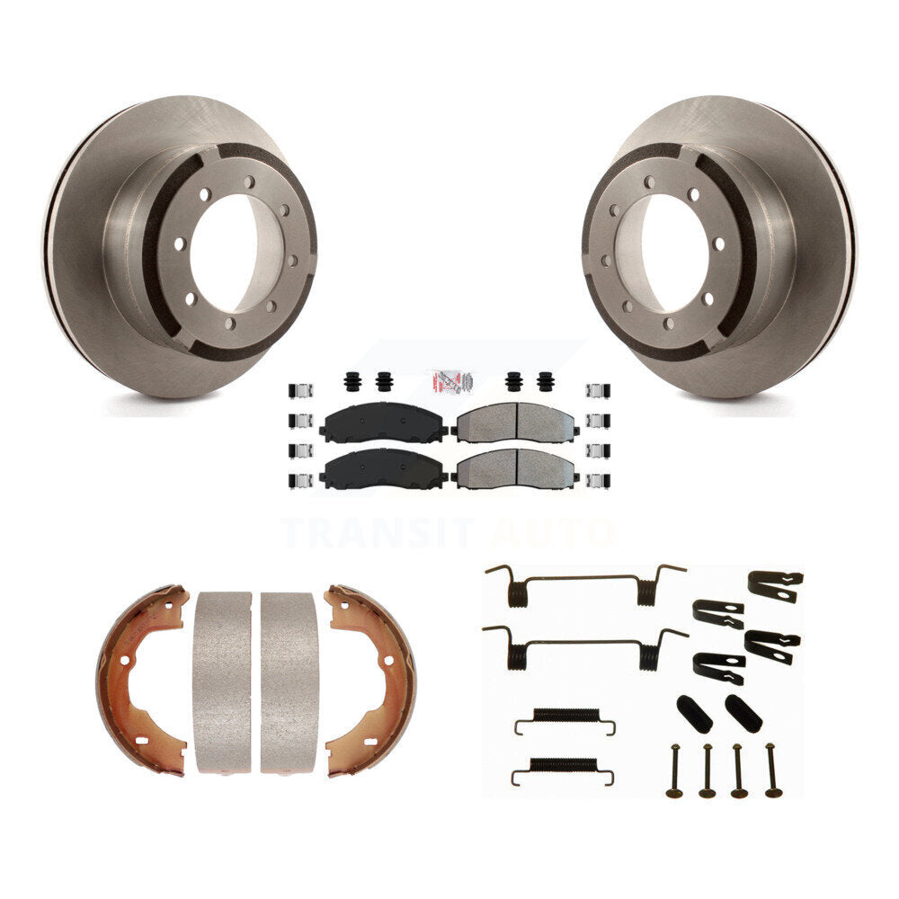 Rotors à disque arrière plaquettes semi-métalliques chaussures de frein de stationnement et Kit de matériel pour