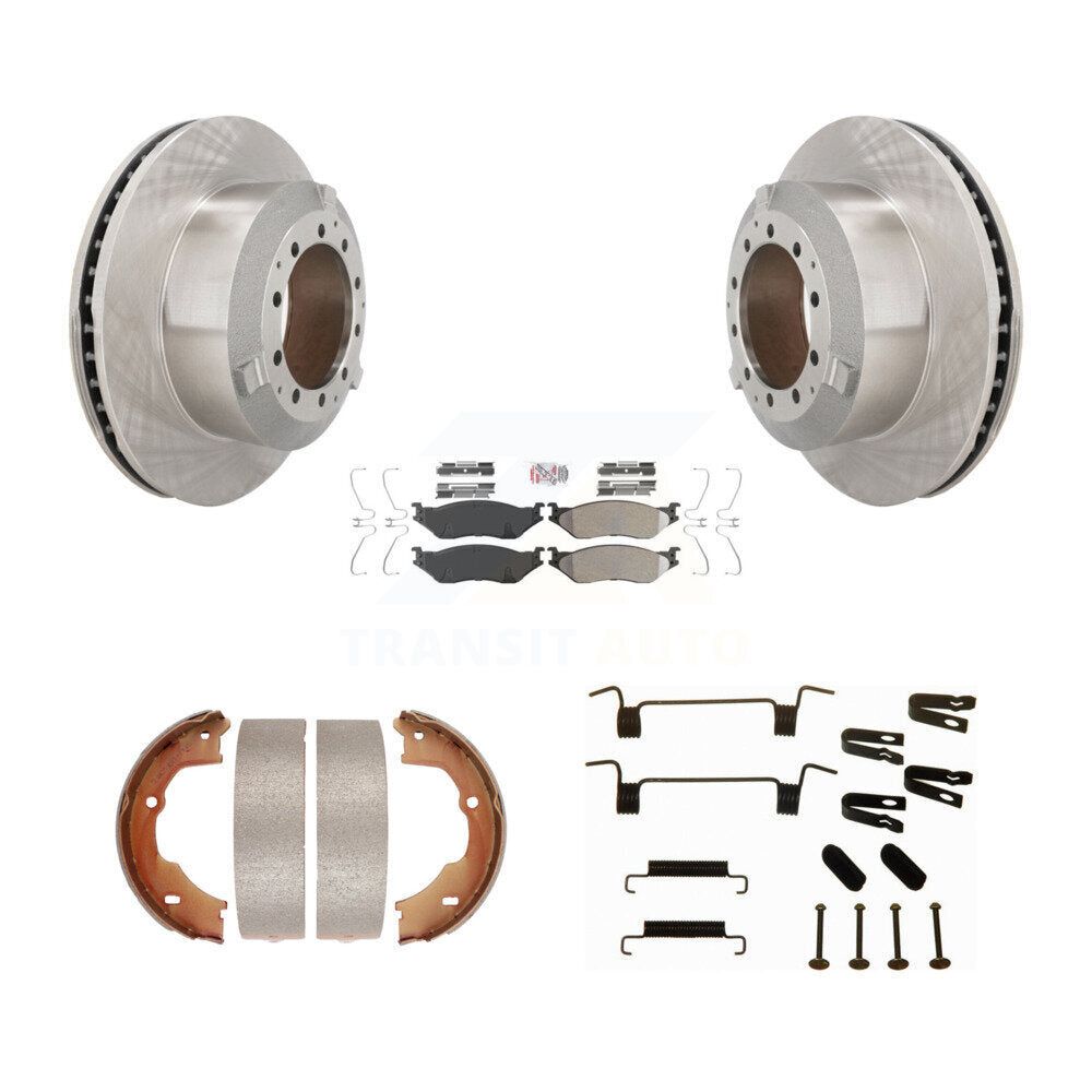Rotors à disque arrière plaquettes semi-métalliques chaussures de frein de stationnement et Kit de matériel pour