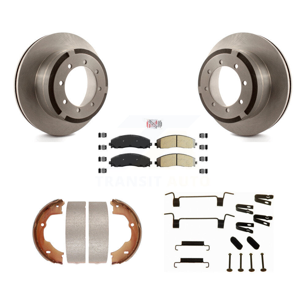 Rotors à disque arrière plaquettes semi-métalliques chaussures de frein de stationnement et Kit de matériel pour