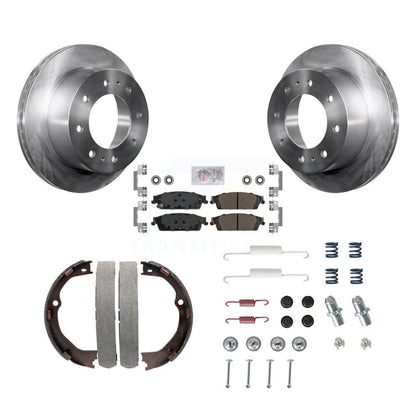 Rotors à disque arrière plaquettes semi-métalliques chaussures de frein de stationnement et Kit de matériel pour