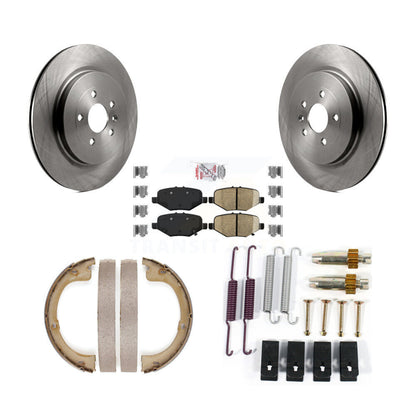 Rotors à disque arrière, plaquettes en céramique, chaussures de frein de stationnement et Kit de matériel pour Lincoln MK