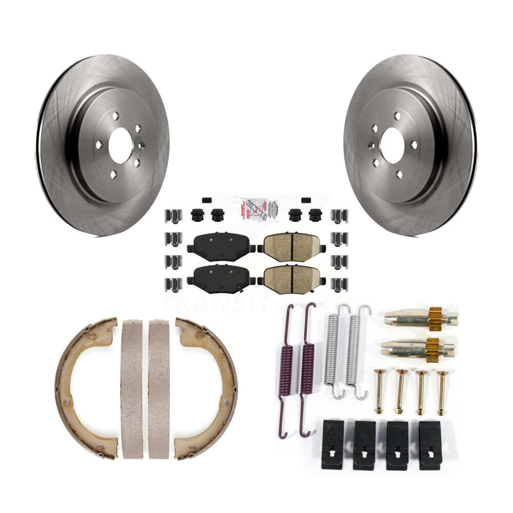 Rotors à disque arrière, plaquettes semi-métalliques, chaussures de stationnement et Kit de quincaillerie pour Lincoln MK