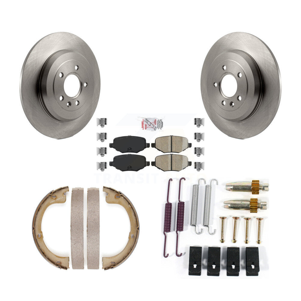 Rotors à disque arrière, plaquettes en céramique, chaussures de frein de stationnement et Kit de matériel pour Lincoln MK