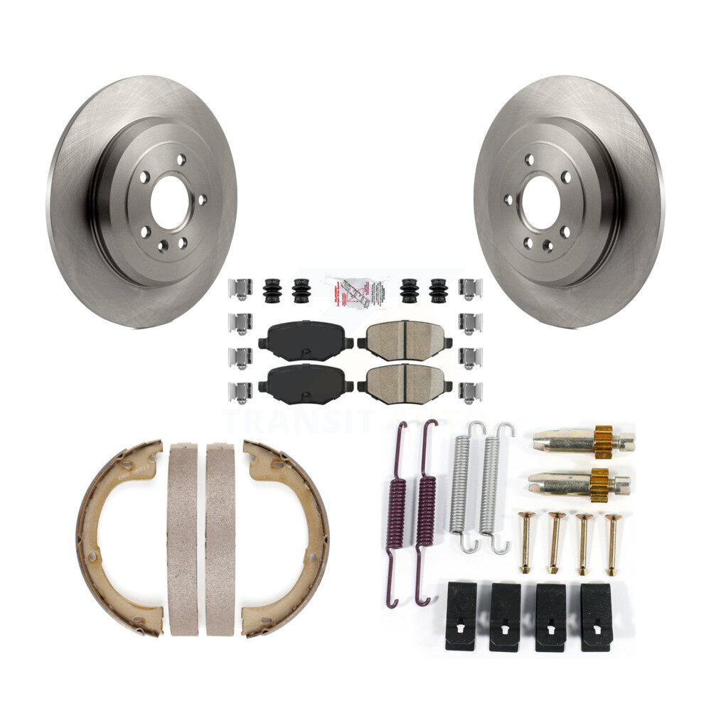 Rotors à disque arrière, plaquettes en céramique, chaussures de frein de stationnement et Kit de matériel pour Lincoln MK