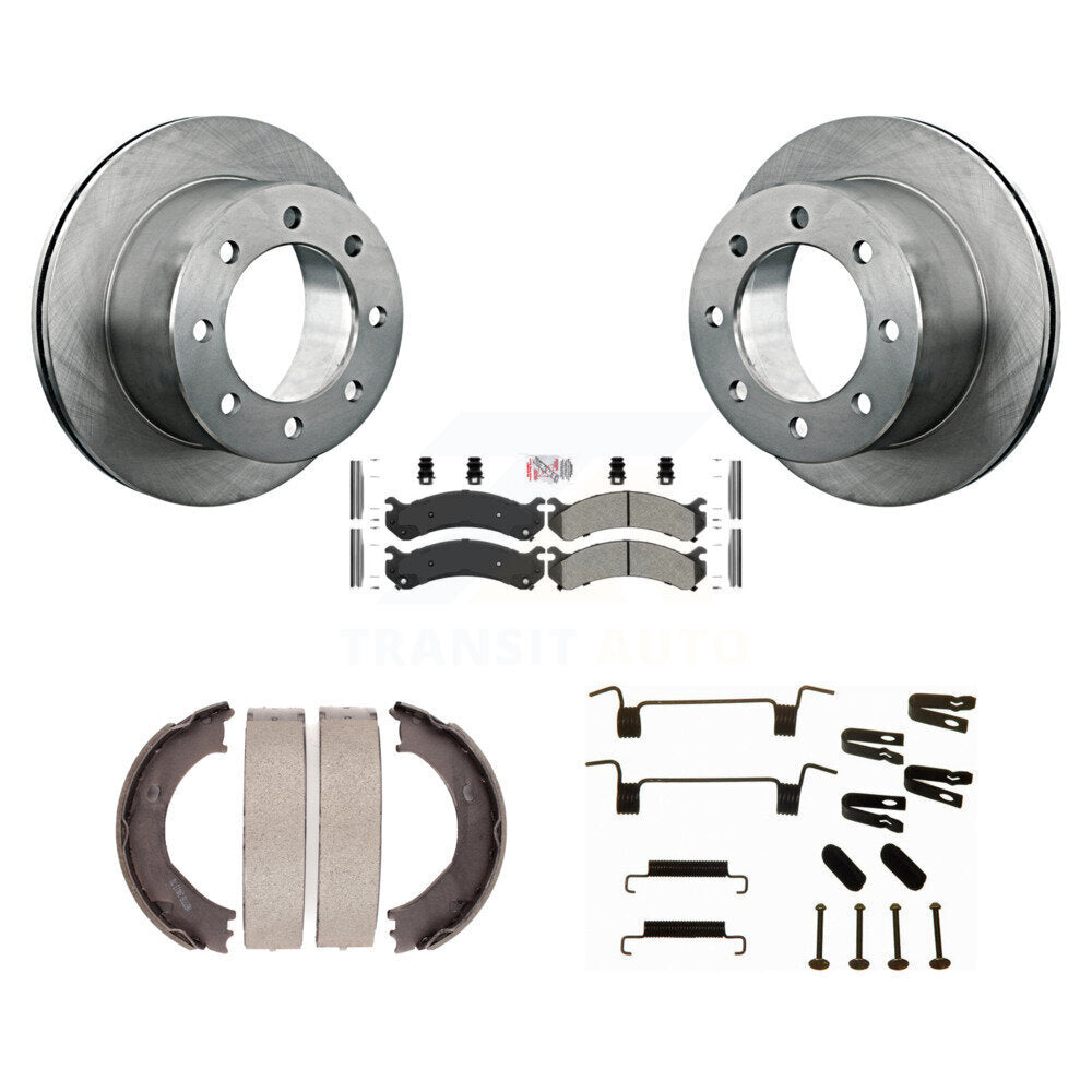 Rotors à disque arrière plaquettes semi-métalliques chaussures de frein de stationnement et Kit de matériel pour