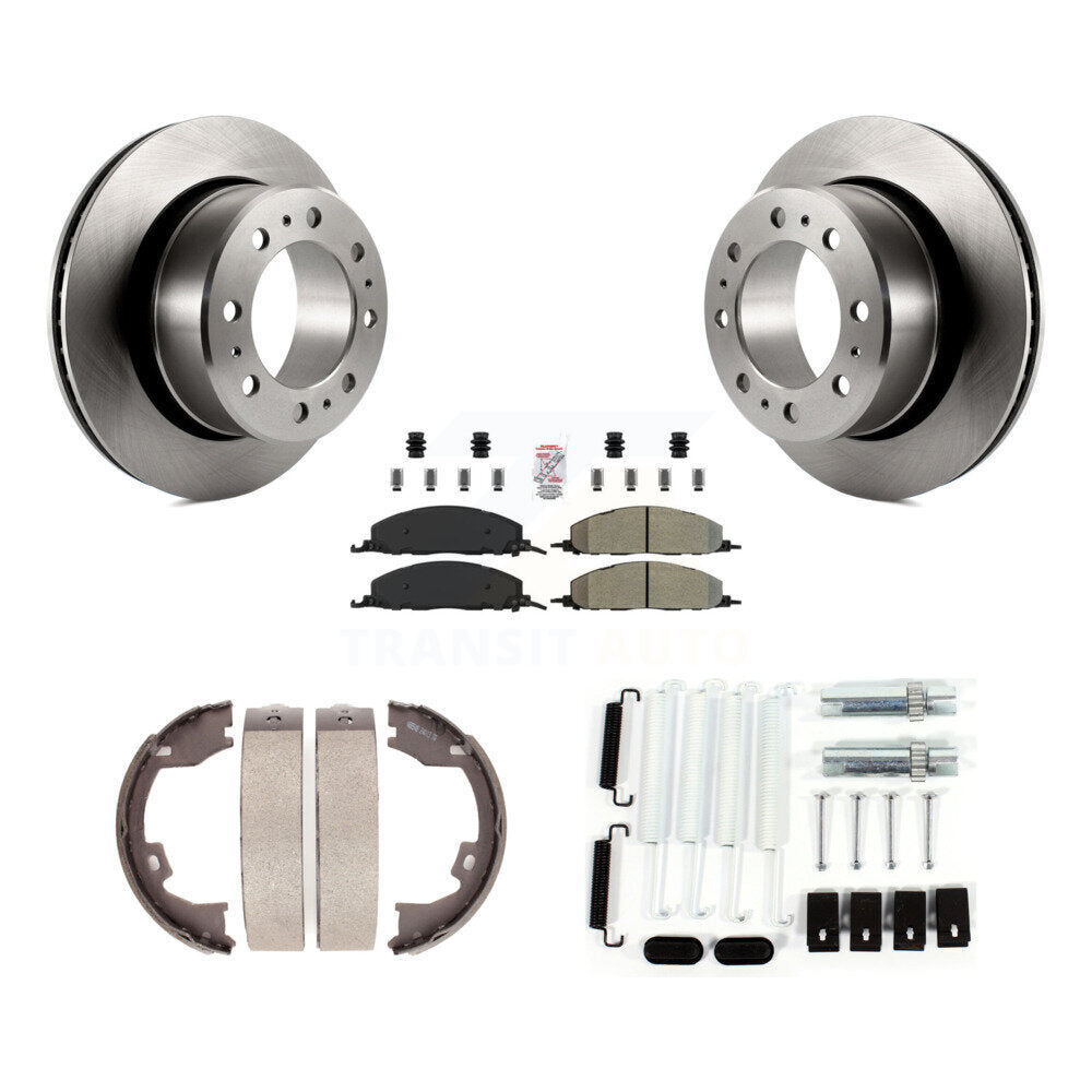 Rotors à disque arrière, patins semi-métalliques, chaussures de stationnement et Kit de quincaillerie pour Ram 1500
