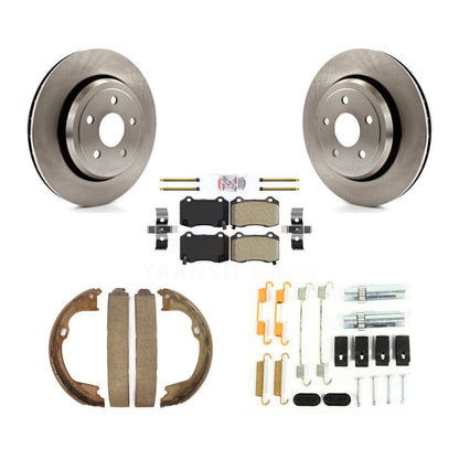 Rotors à disque arrière, plaquettes semi-métalliques, chaussures de stationnement et Kit de matériel pour Jeep Grand