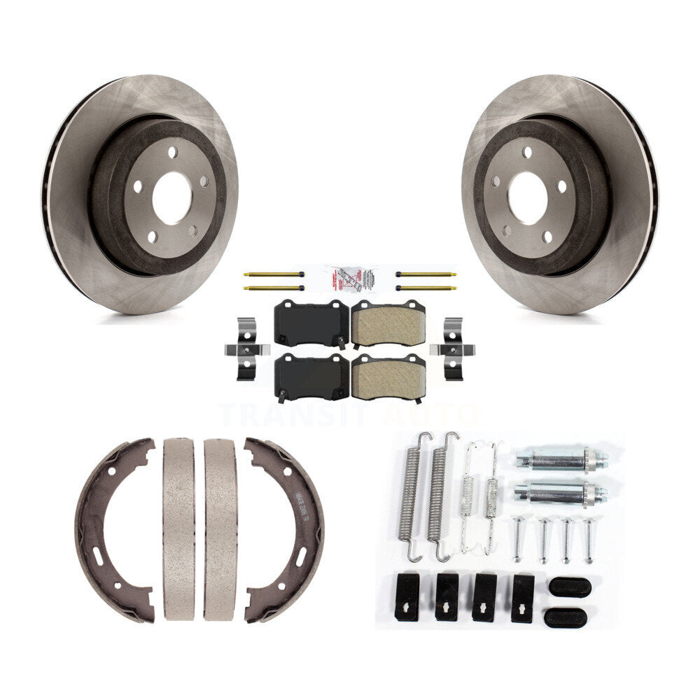 Rotors à disque arrière plaquettes semi-métalliques chaussures de frein de stationnement et Kit de matériel pour