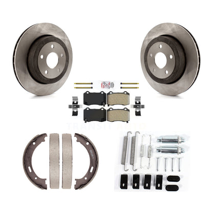 Rotors à disque arrière plaquettes semi-métalliques chaussures de frein de stationnement et Kit de matériel pour