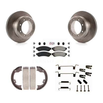 Rotors à disque arrière, patins semi-métalliques, chaussures de stationnement et Kit de quincaillerie pour Ford F-350