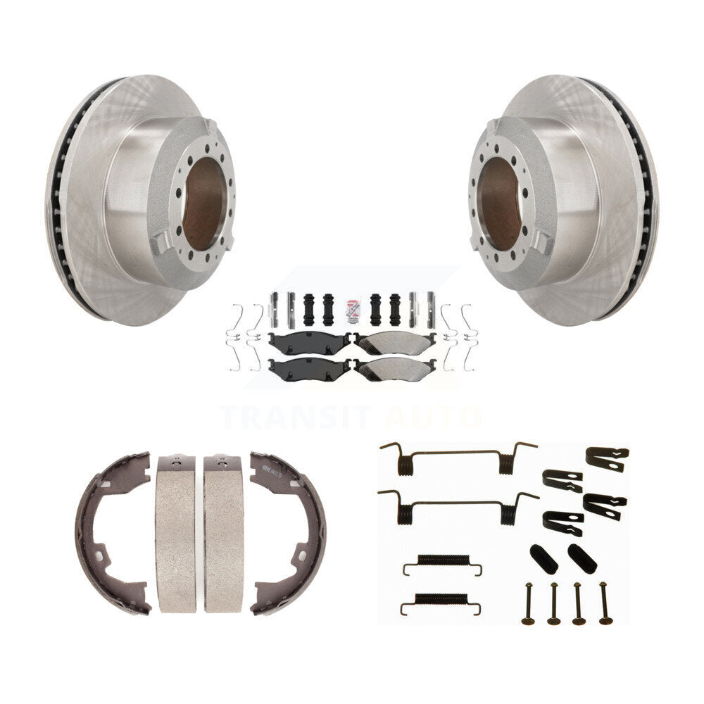 Kit de quincaillerie pour chaussures de stationnement, Rotors à disque arrière, plaquettes semi-métalliques, pour Ford F-450 I