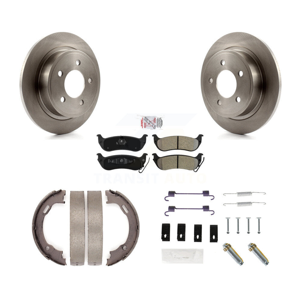 Rotors à disque arrière plaquettes semi-métalliques chaussures de frein de stationnement et Kit de matériel pour
