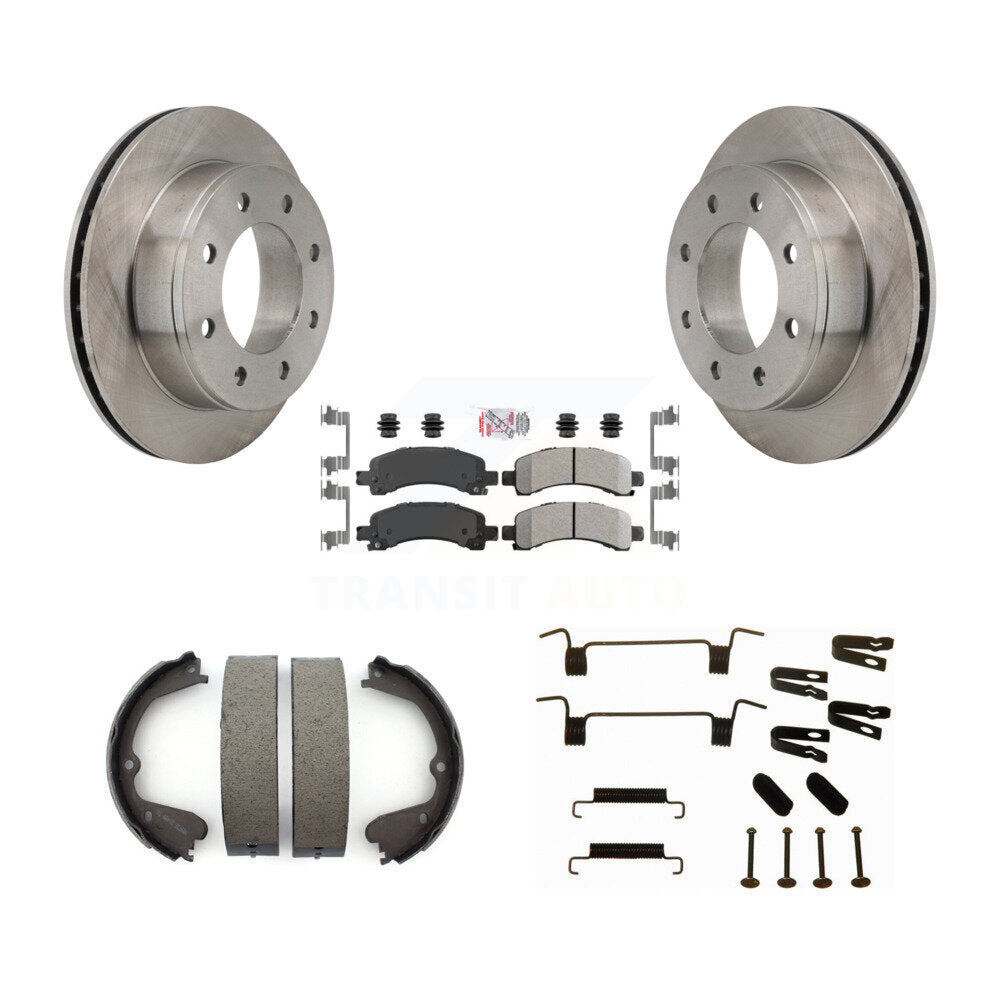 Rotors à disque arrière plaquettes semi-métalliques chaussures de frein de stationnement et Kit de matériel pour