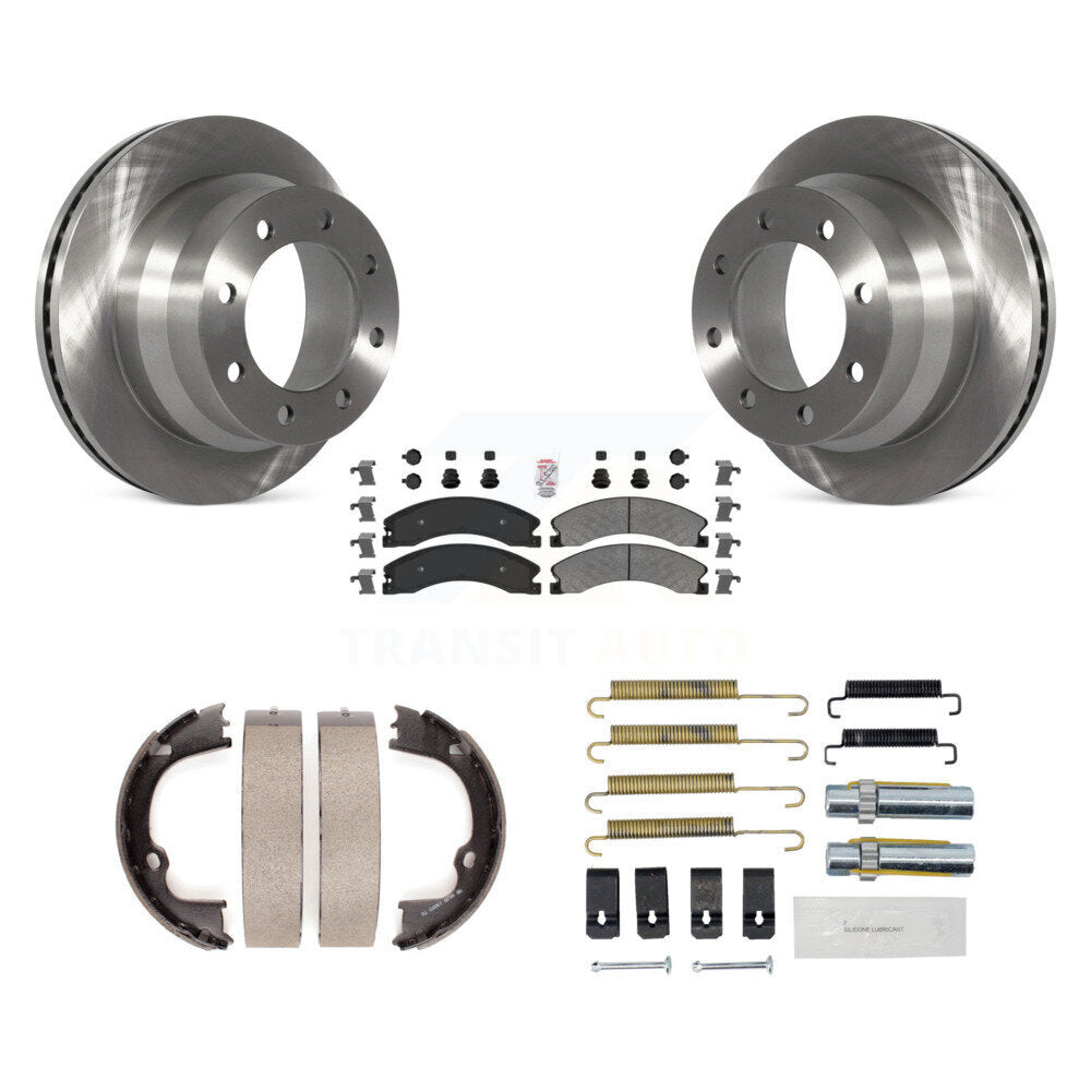 Rotors à disque arrière plaquettes semi-métalliques chaussures de frein de stationnement et Kit de matériel pour