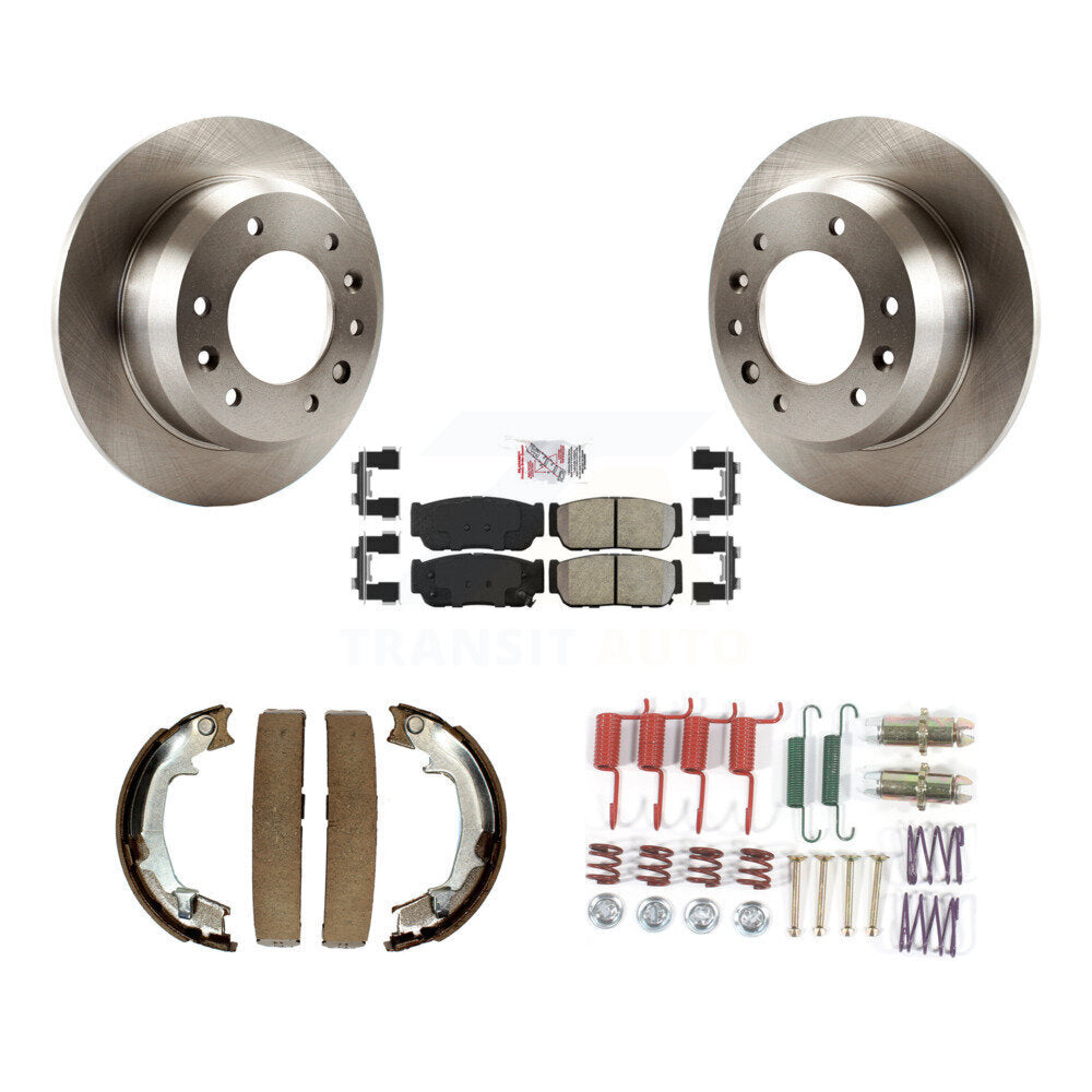 Rotors à disque arrière, plaquettes semi-métalliques, chaussures de stationnement et Kit de matériel pour Hyundai Ki