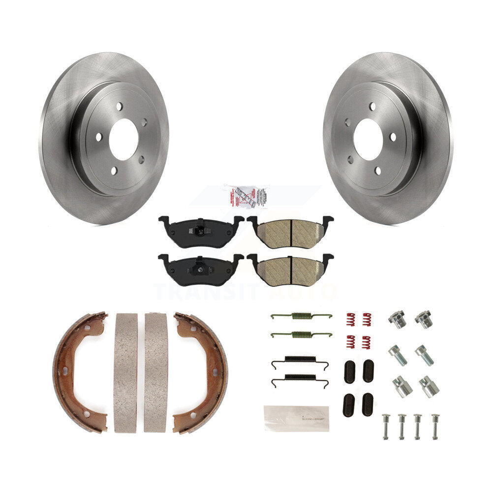 Rotors à disque arrière, patins semi-métalliques, chaussures de stationnement et Kit de quincaillerie pour Ford Escape