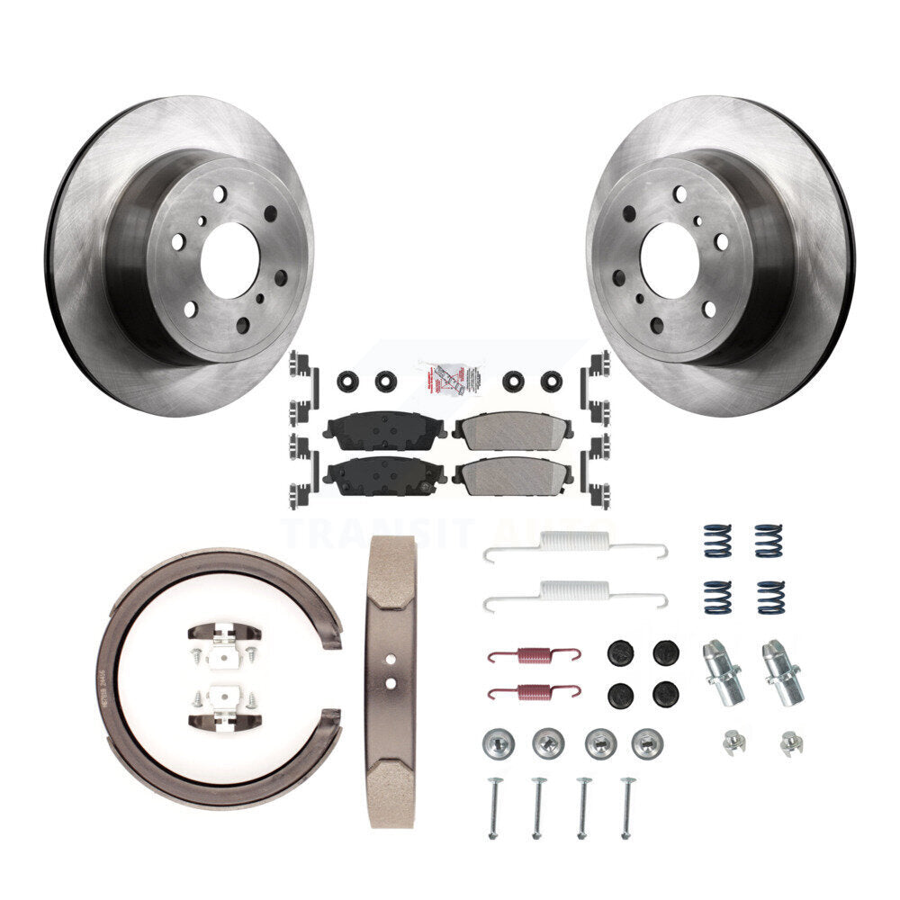 Rotors à disque arrière, patins semi-métalliques, chaussures de stationnement et Kit de quincaillerie pour GMC Sierra