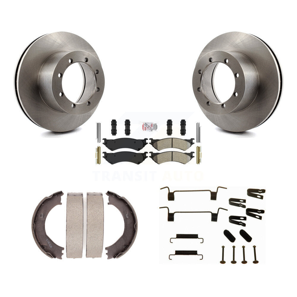 Rotors à disque arrière plaquettes semi-métalliques chaussures de frein de stationnement et Kit de matériel pour
