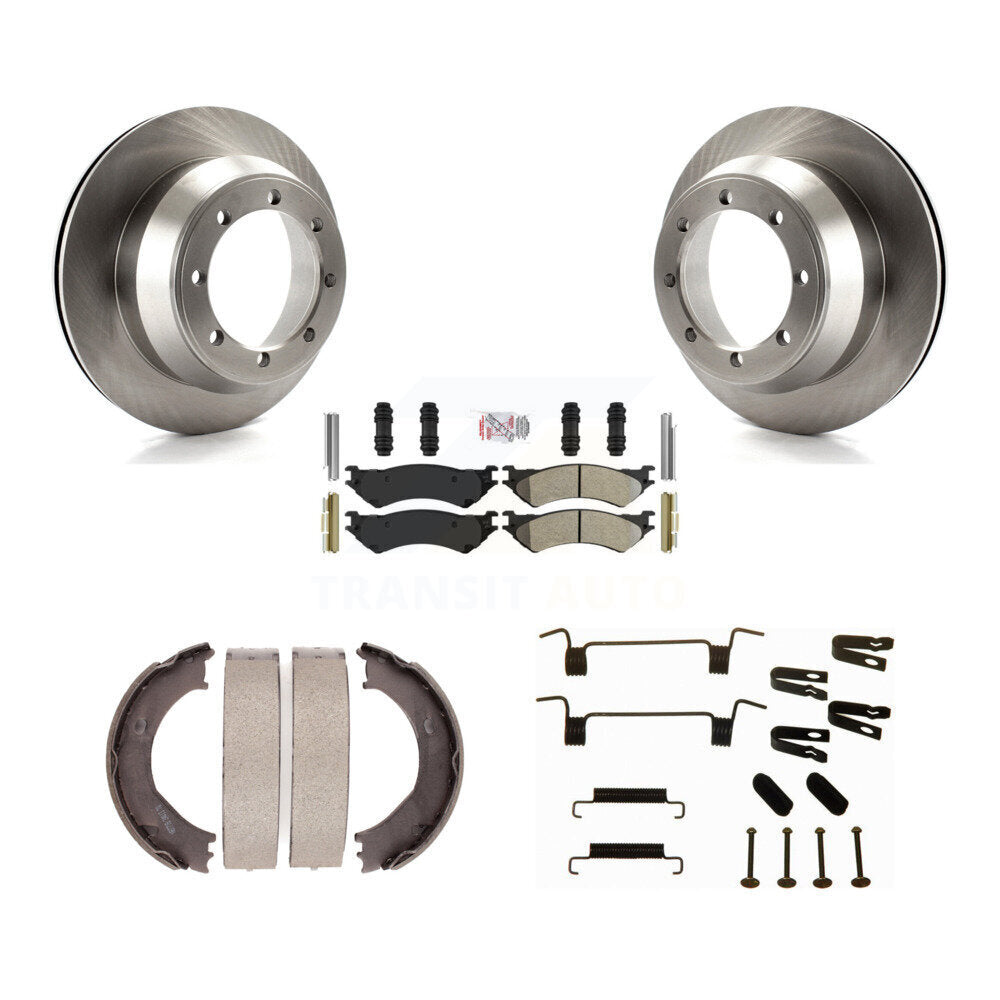 Rotors à disque arrière, patins semi-métalliques, chaussures de stationnement et Kit de quincaillerie pour Ford E-350