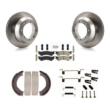 Rotors à disque arrière, patins semi-métalliques, chaussures de stationnement et Kit de quincaillerie pour Ford E-350