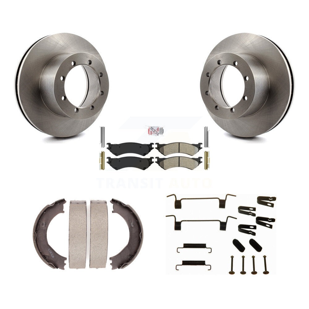 Rotors à disque arrière plaquettes semi-métalliques chaussures de frein de stationnement et Kit de matériel pour