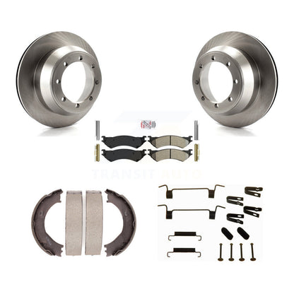 Rotors à disque arrière, patins semi-métalliques, chaussures de stationnement et Kit de quincaillerie pour Ford E-350